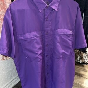 Purple Gameguard Short-Sleeve Button-Up Shirt